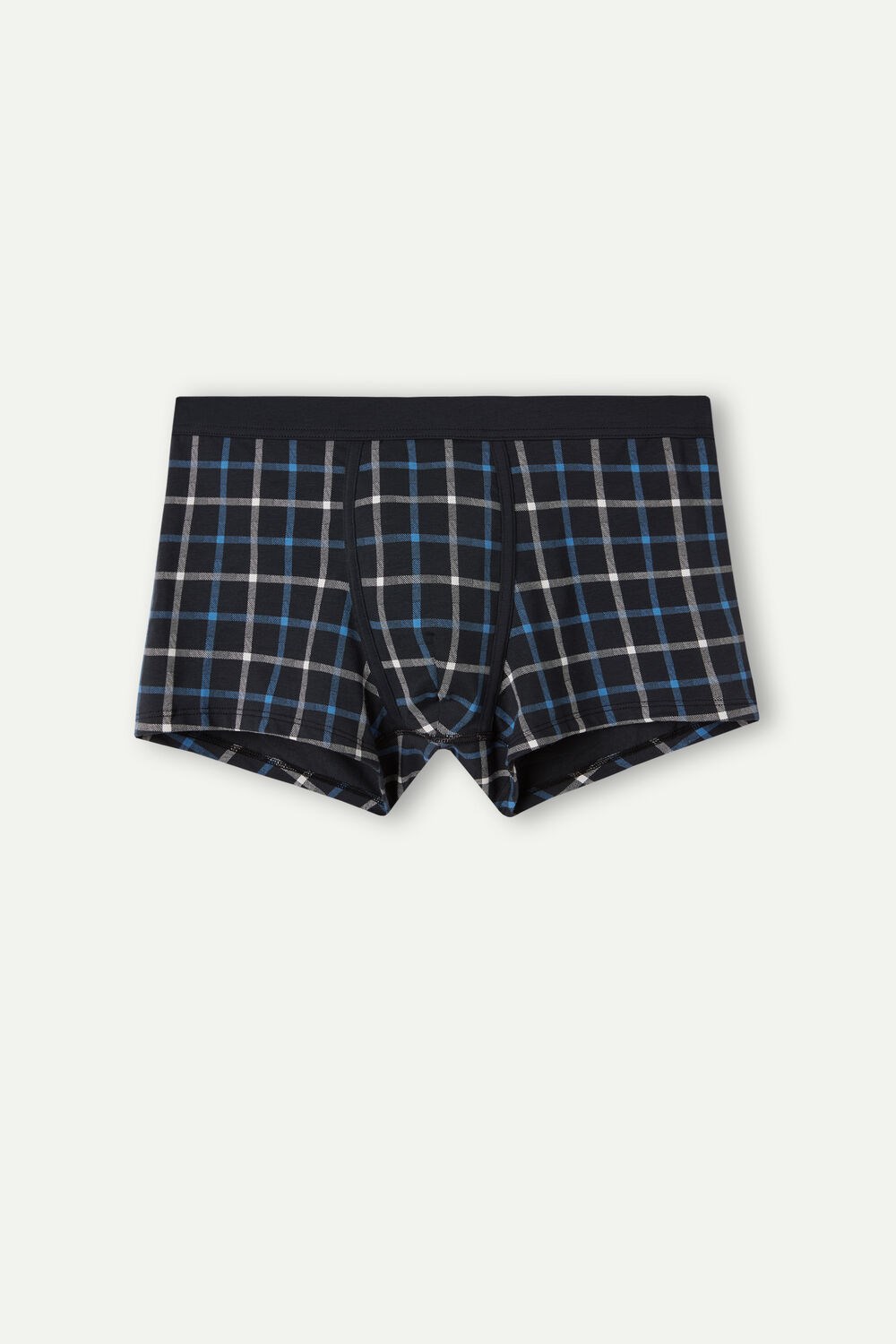 Blue - 169j - Blue Squares Intimissimi Blue Checkered Boxers in Stretch Supima® Cotton | RJTNS4092