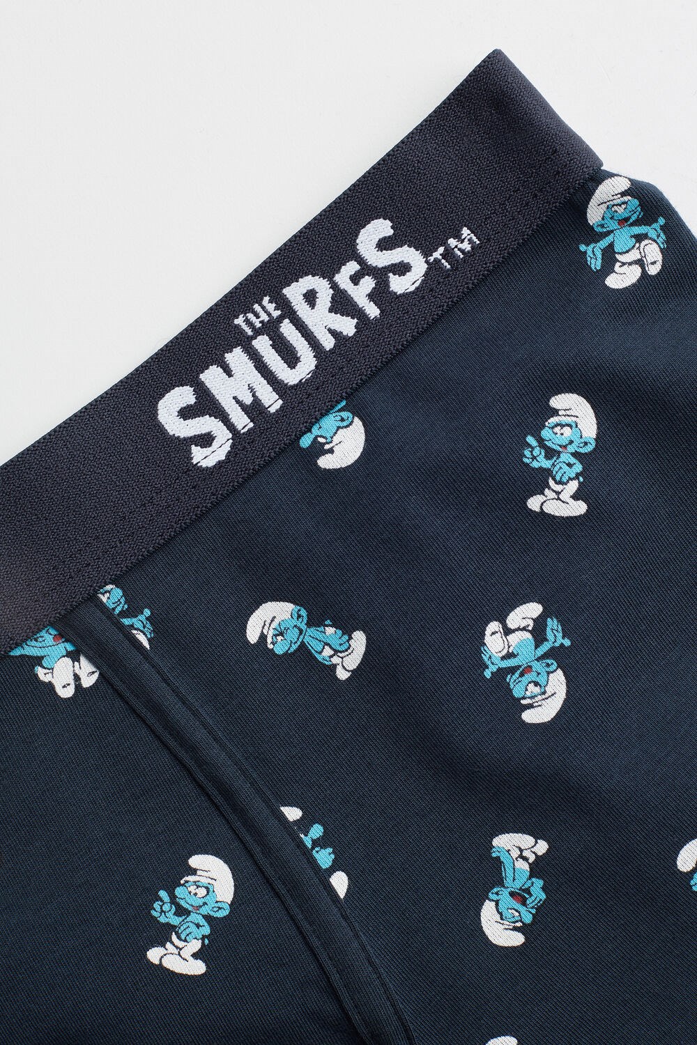 Blue - 174j - Midnight Blue Smurfs Print Intimissimi Smurf Boxers in Stretch Supima® Cotton | AQRMY4958