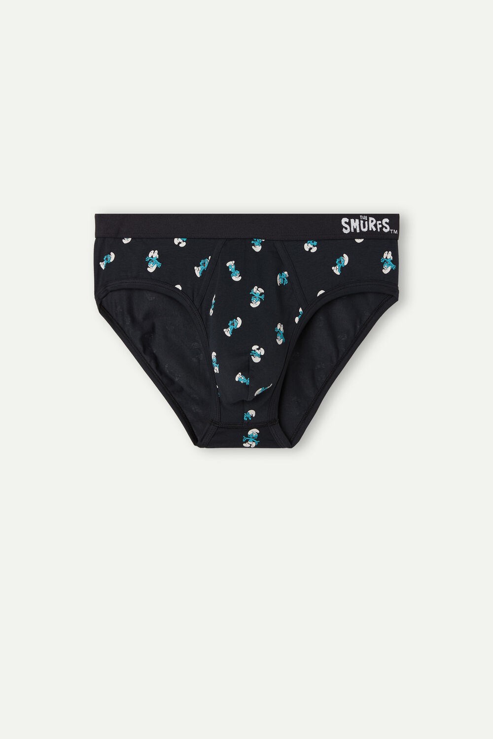 Blue - 174j - Midnight Blue Smurfs Print Intimissimi Smurf Briefs in Stretch Supima® Cotton | NMWTX5821