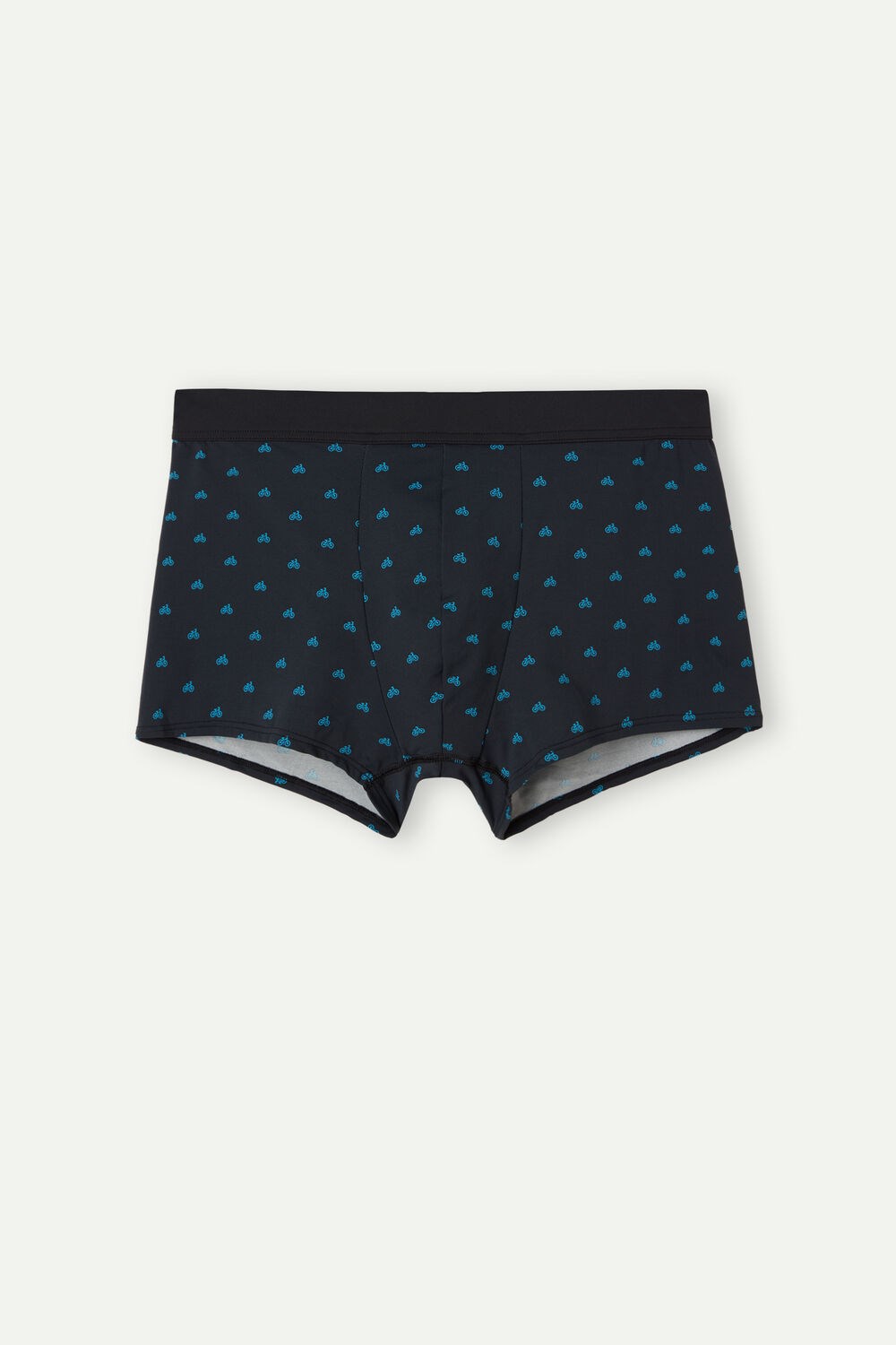 Blue - 178j - Midnight Blue Bike Print Intimissimi Bicycle Boxers in Microfiber | MQNUS1683