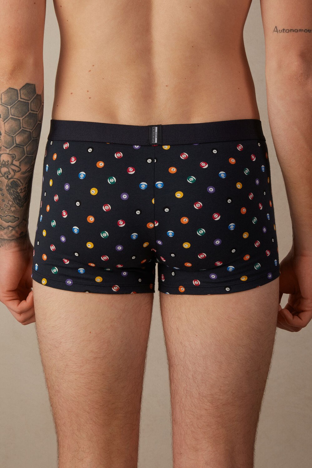 Blue - 179j - Midnight Blue Billiards Print Intimissimi Billiard Boxers in Stretch Supima® Cotton | XWGMV1035