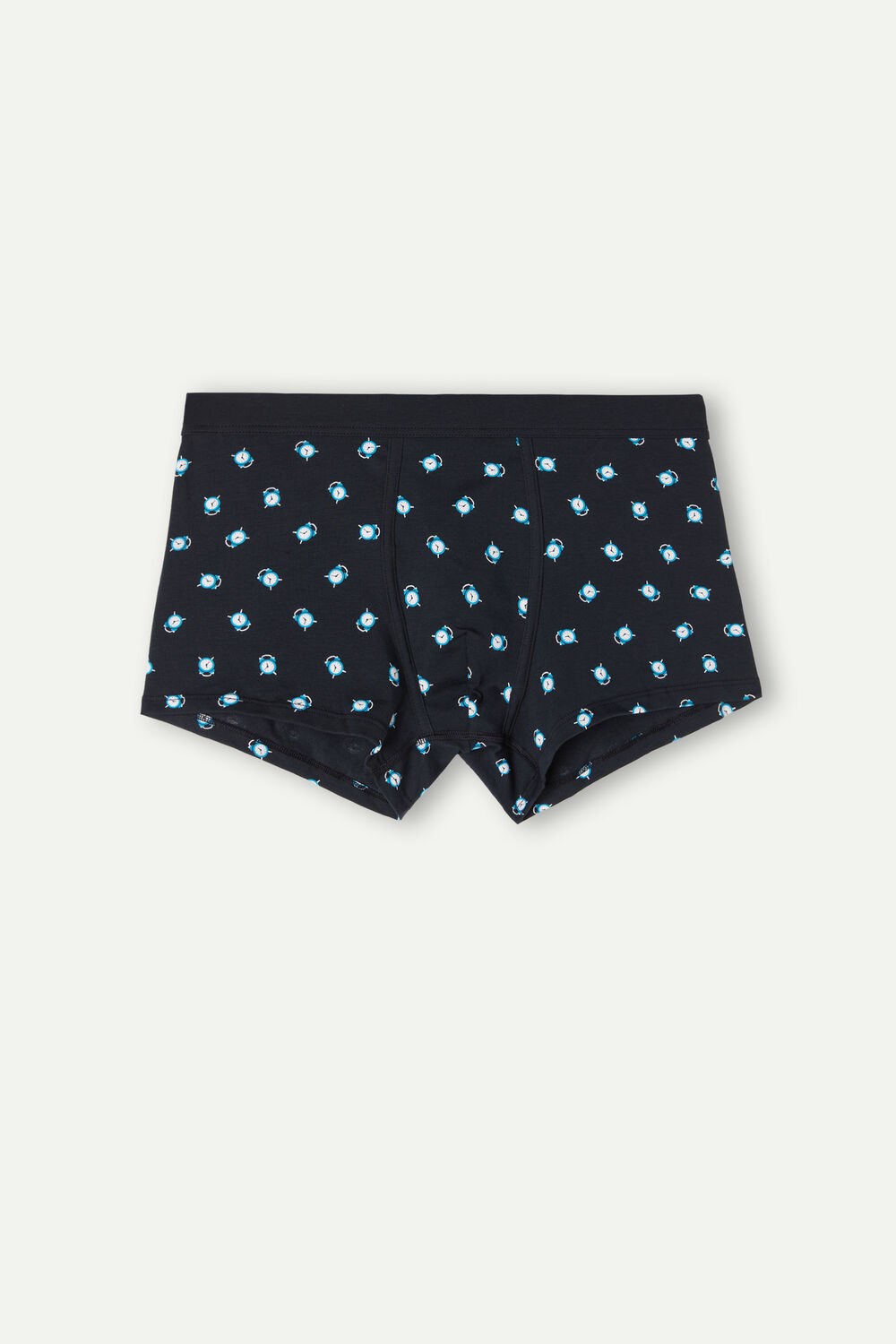 Blue - 183j - Midnight Blue Alarms Print Intimissimi Alarm Clock Boxers in Stretch Supima® Cotton | FYCQJ7218