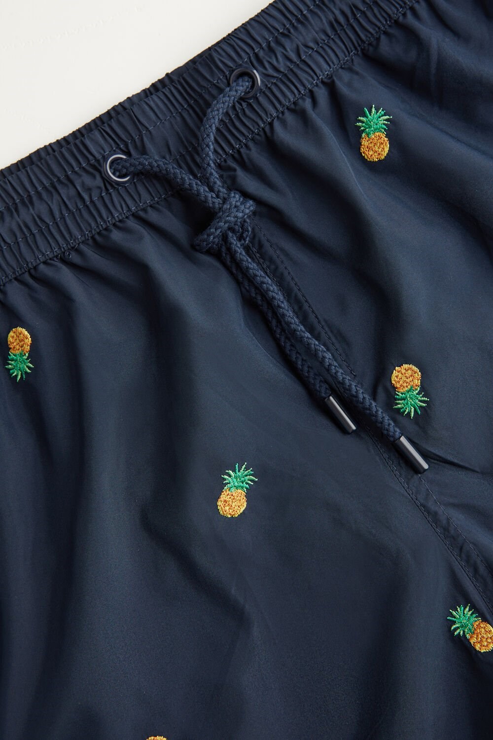 Blue - 192j - Intense Blue Pineapple Embroidery Intimissimi Embroidered Pineapple Swim Trunks | VWFTJ5842