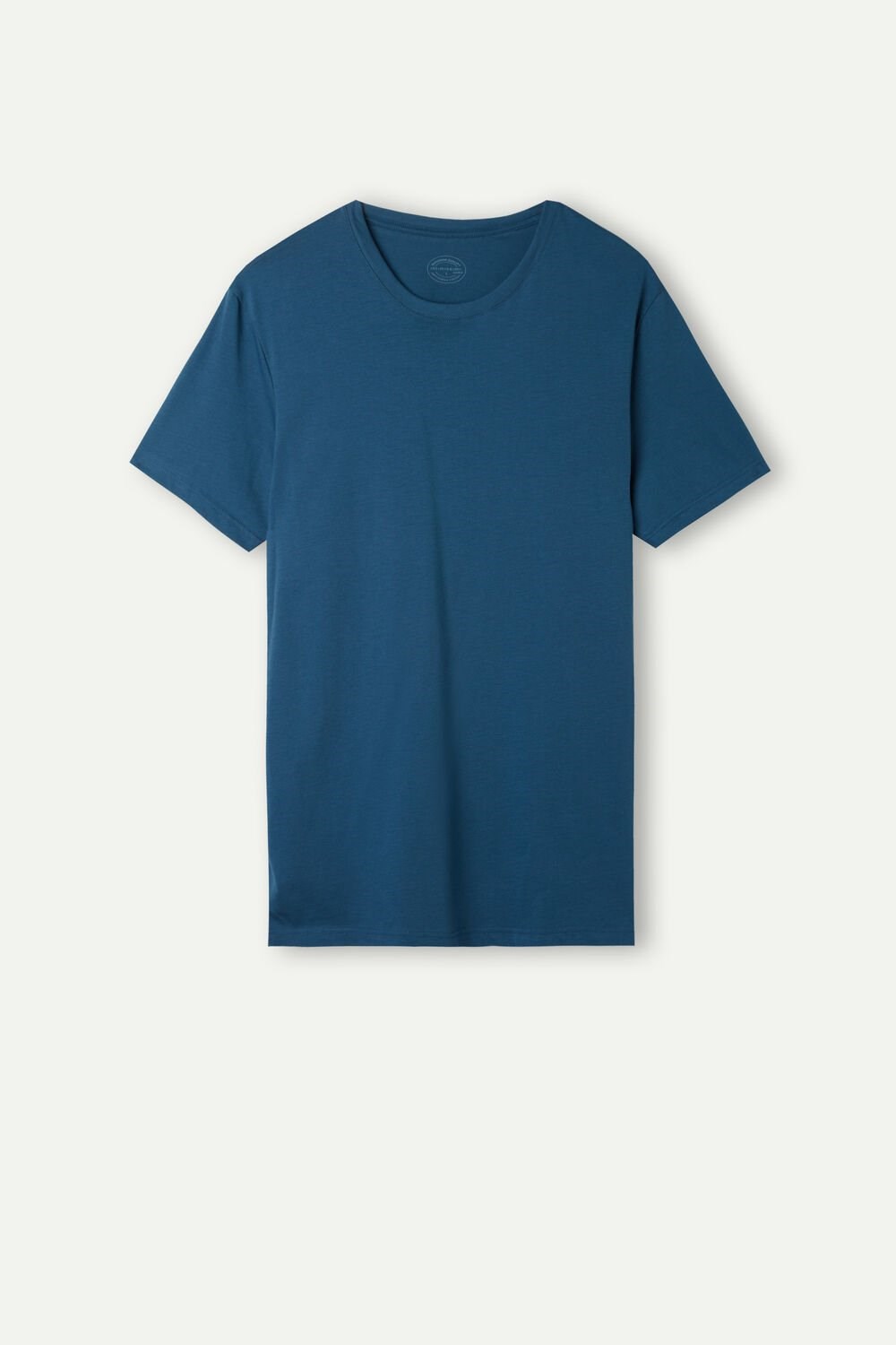 Blue - 202j - Mist Blue Intimissimi Short Sleeve Crew Neck T Shirt in Supima® Cotton | BUFXP6807