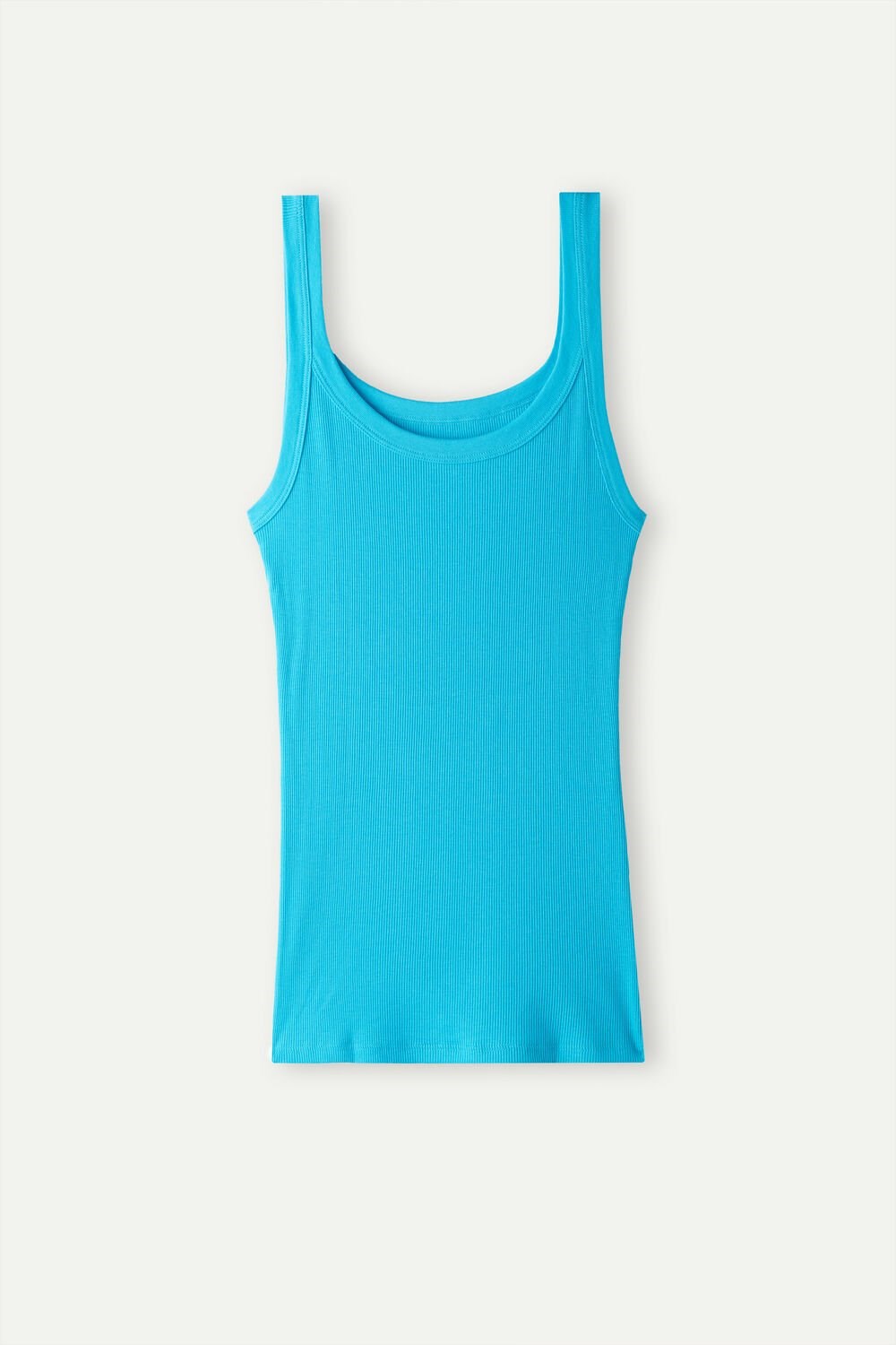 Blue - 210j - Digital Turquoise Intimissimi Tank Top in Supima® Cotton | MCNOR0396