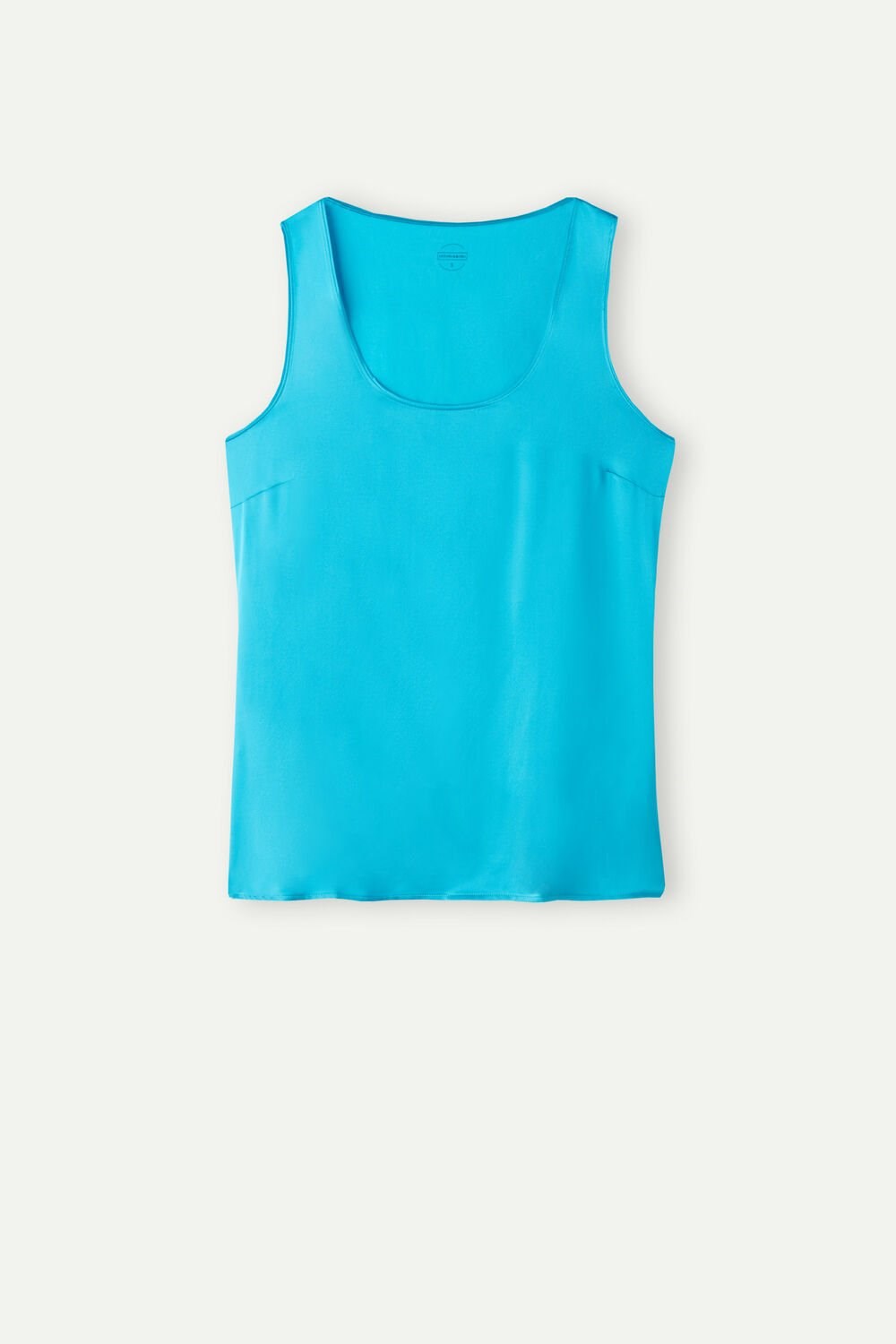 Blue - 210j - Digital Turquoise Intimissimi Silk and Modal Tank Top | QZJHN4596