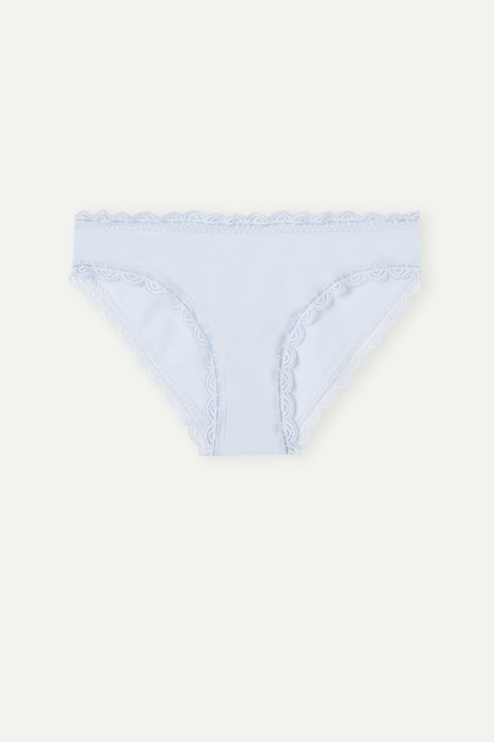 Blue - 220j - Airy Blue Intimissimi Cotton and Lace Panties | BHWJR1975