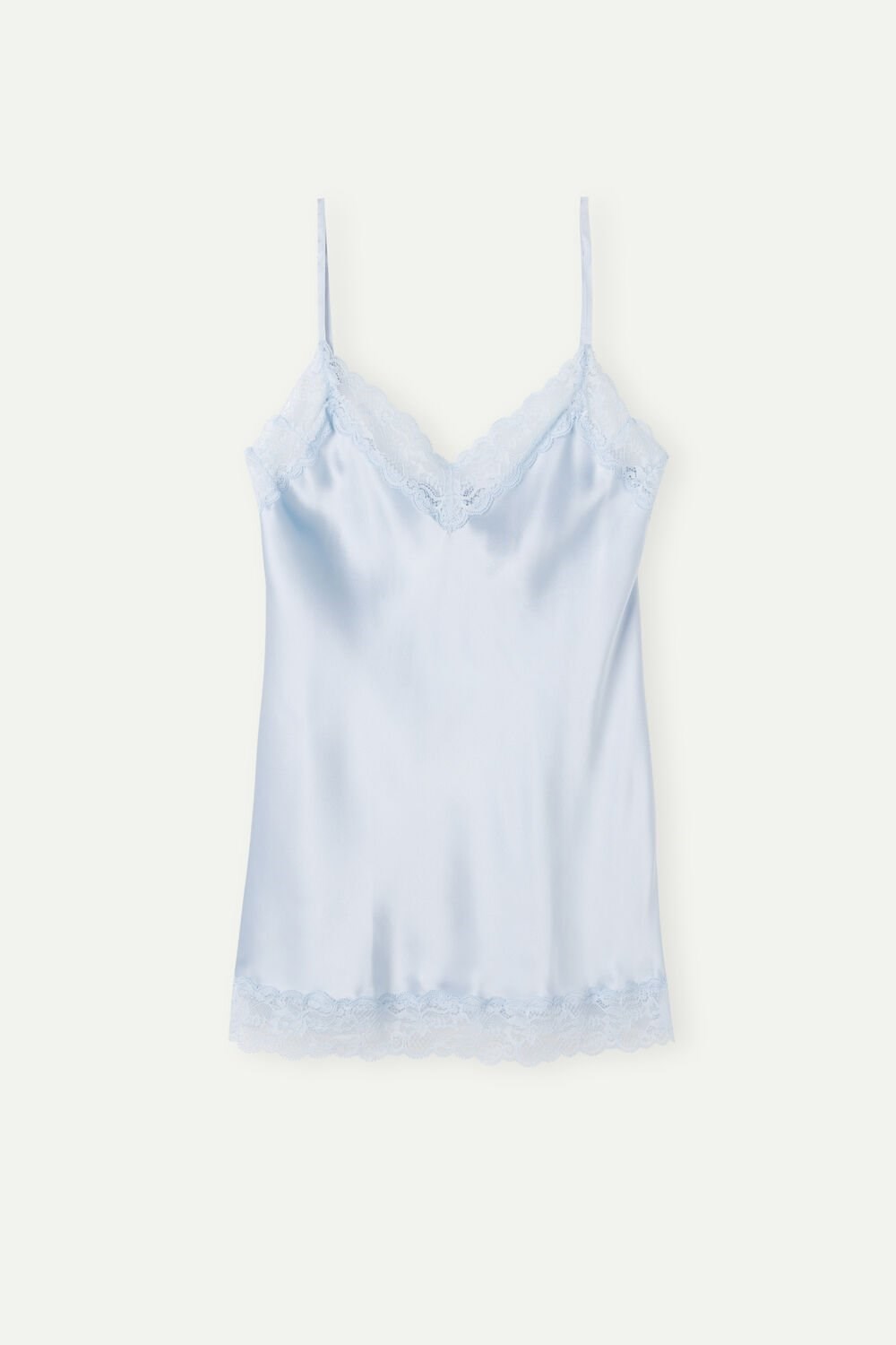 Blue - 220j - Airy Blue Intimissimi Lace and Silk Top | SHORG1489