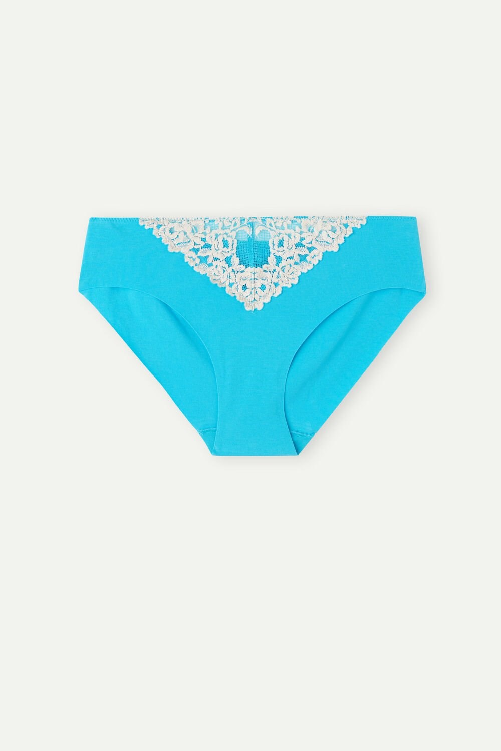 Blue - 233j - Digital Turquoise / Ivory Intimissimi Pretty Flowers Seamless Cotton Panties | NJCLK6459