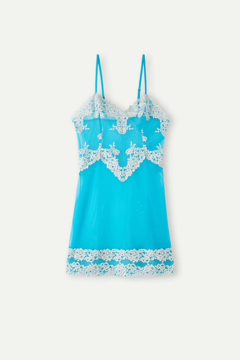 Blue - 233j - Digital Turquoise / Ivory Intimissimi Pretty Flowers Babydoll | QPCGE4723