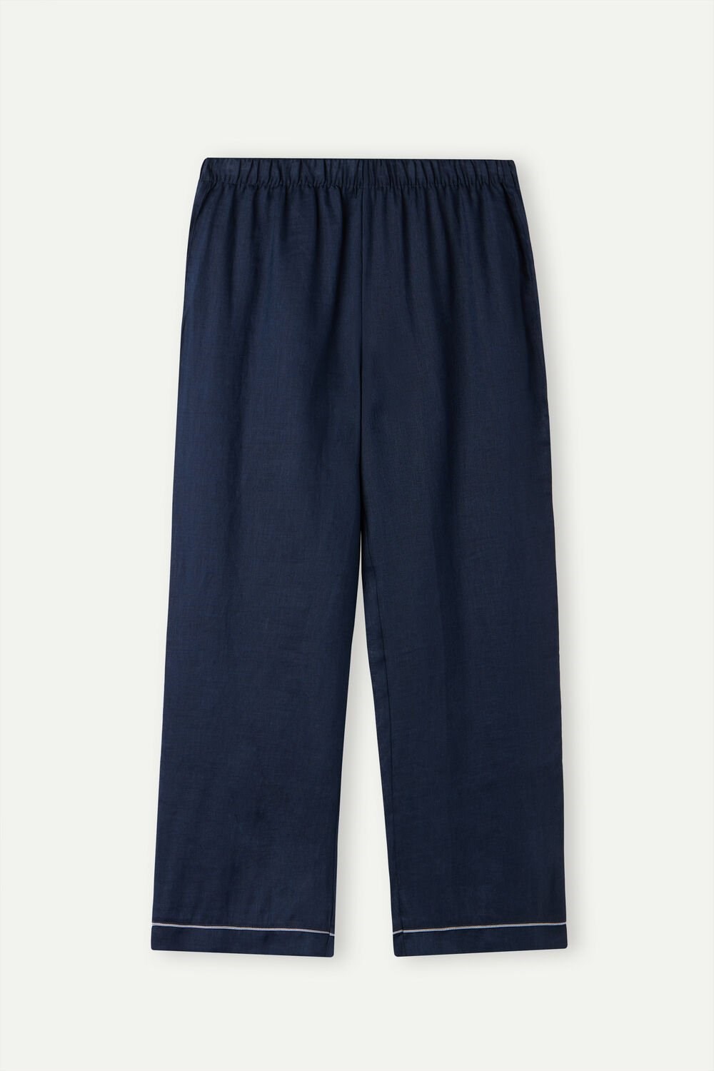 Blue - 243j - Sailor Blue Intimissimi Yacht Night Linen Pants | HAWQU3150