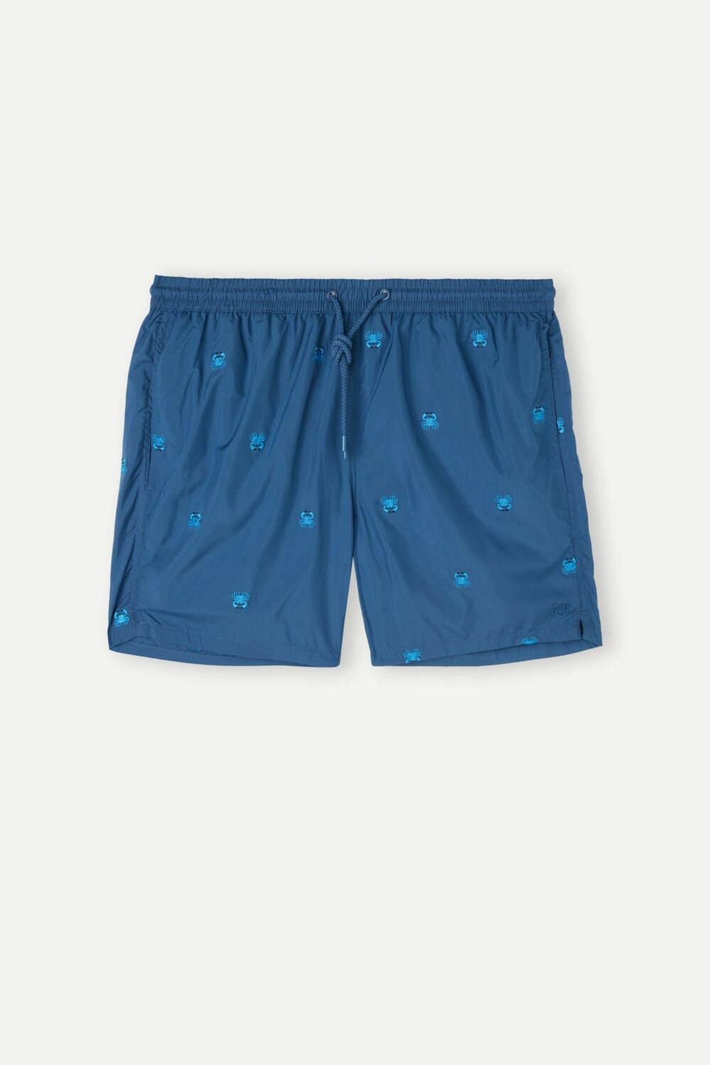 Blue - 253j - Pacific Blue Crab Embroidery Intimissimi Embroidered Crab Swim Trunks | ZMWRY8603