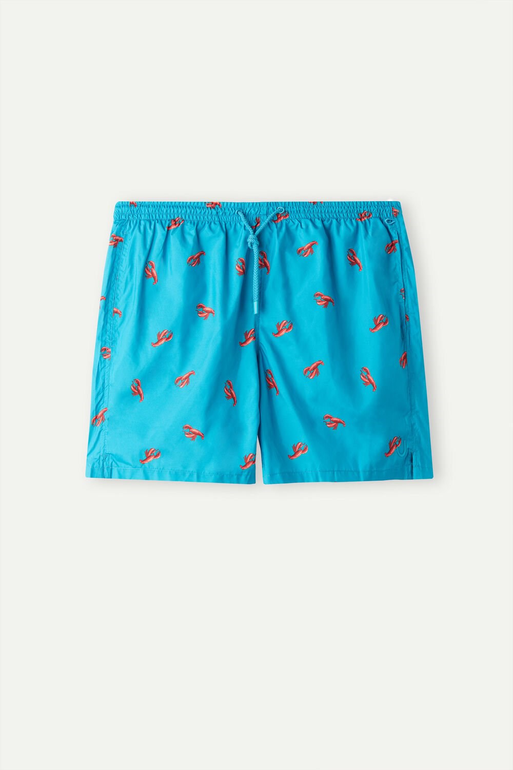 Blue - 273j - Peacock Blue Lobster Print Intimissimi Lobster Print Swim Trunks | LXUOE9714