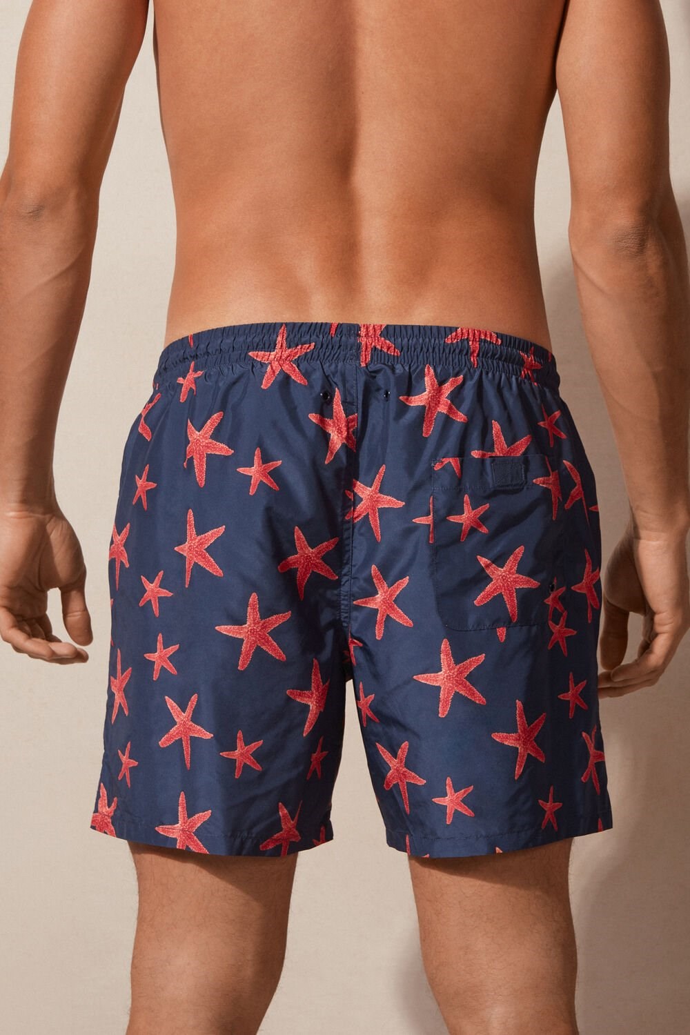 Blue - 275j - Intense Blue Starfish Print Intimissimi Starfish Print Swim Trunks | RZJLI1096