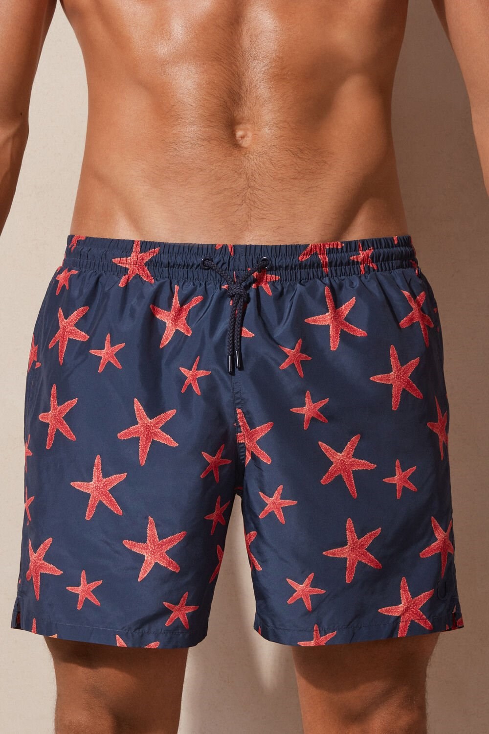 Blue - 275j - Intense Blue Starfish Print Intimissimi Starfish Print Swim Trunks | RZJLI1096