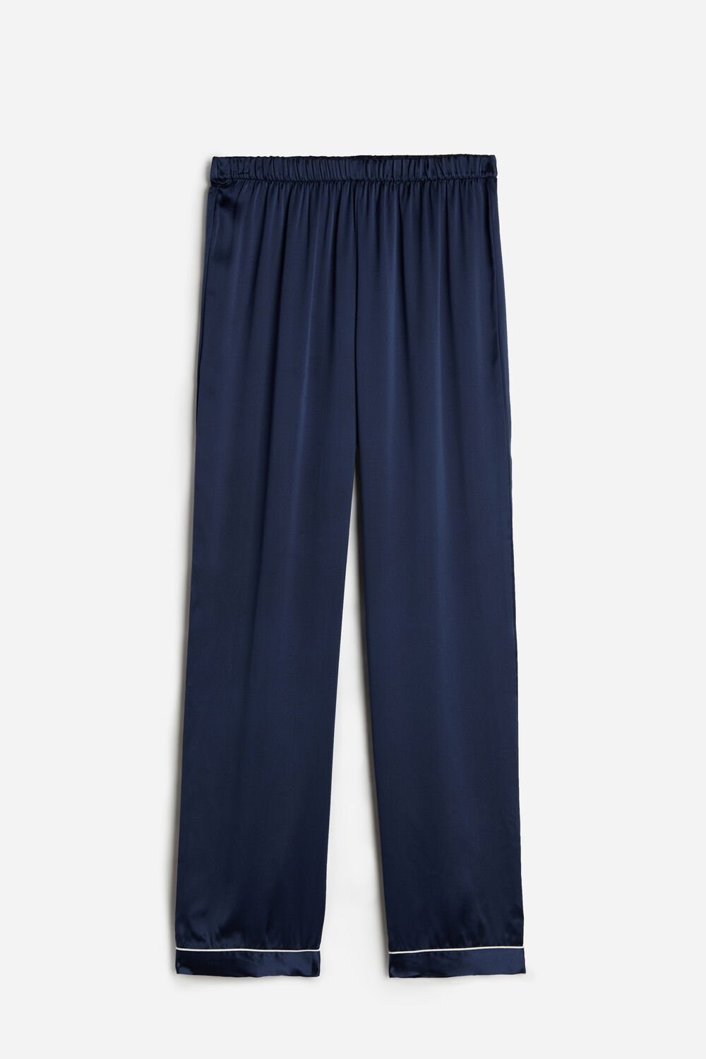 Blue - 3094 - Ink Blue Intimissimi Silk Satin Pajama Pants | FYVTJ6324