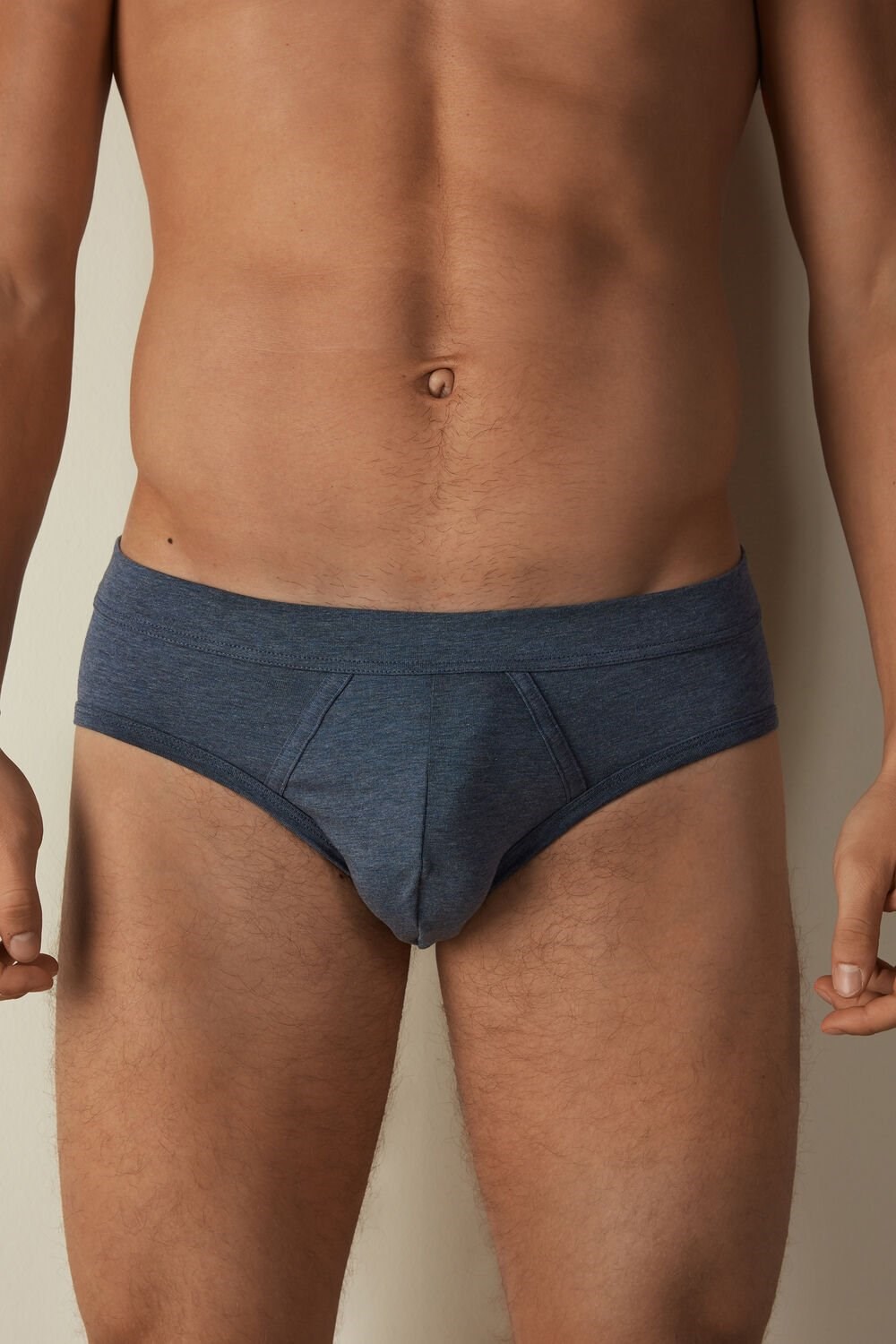 Blue - 5210 - Denim Blue Blend Intimissimi Supima® Cotton Briefs | IXSKR9057