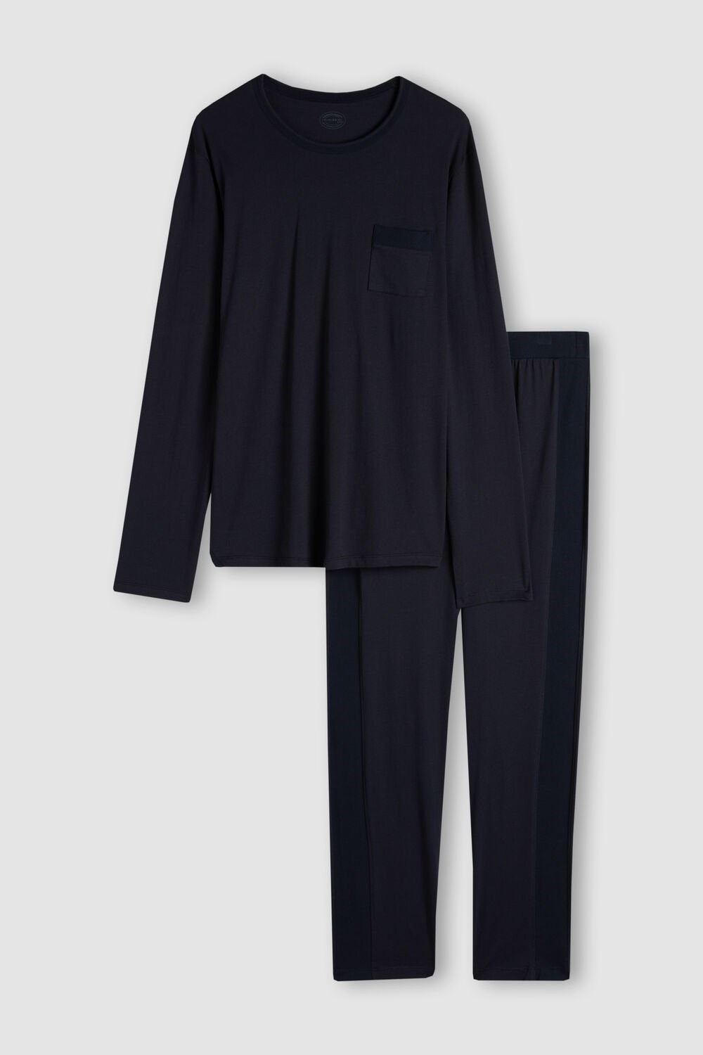 Blue - 800 - Midnight Blue Intimissimi Basic Supima® Cotton Pajama Pant Set | PJLRH9865