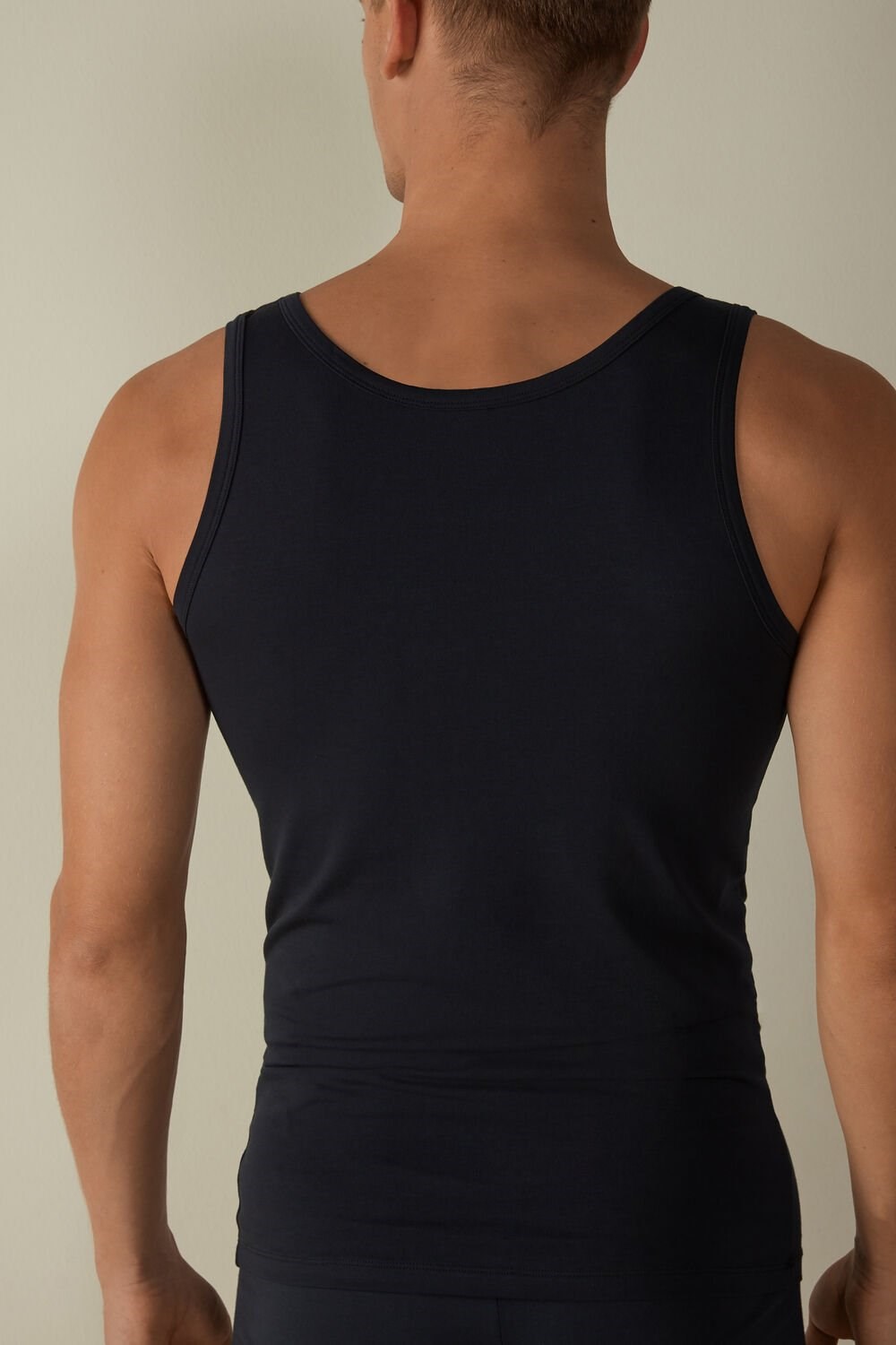 Blue - 800 - Midnight Blue Intimissimi Crew Neck Tank Top | GNMID2791