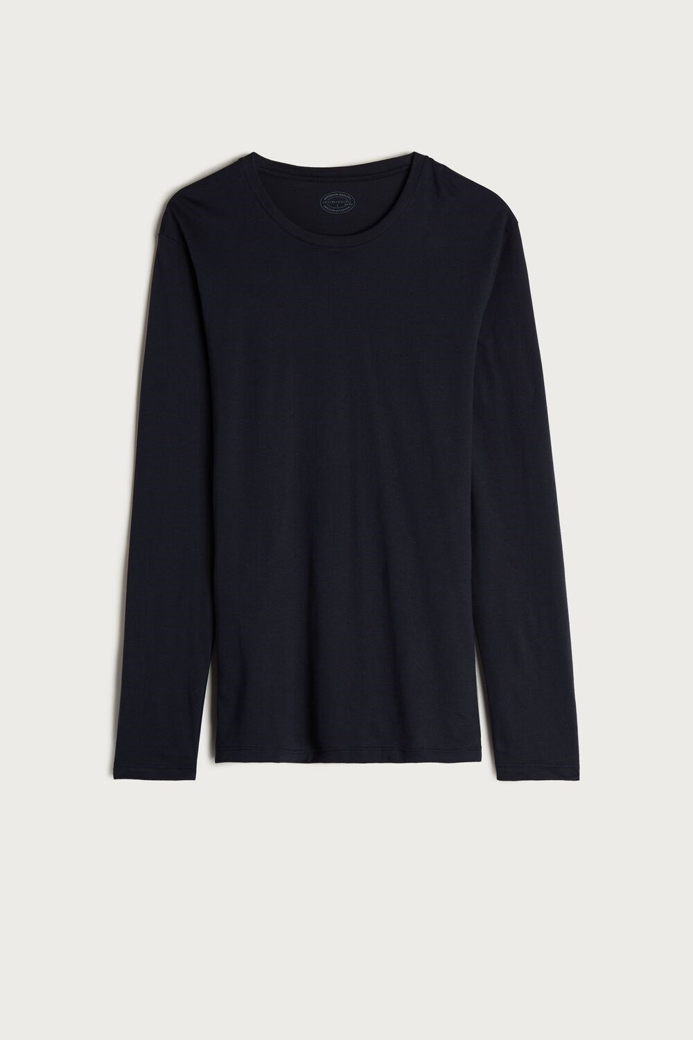 Blue - 800 - Midnight Blue Intimissimi Long-Sleeve Supima® Cotton Top | HDVYR1046