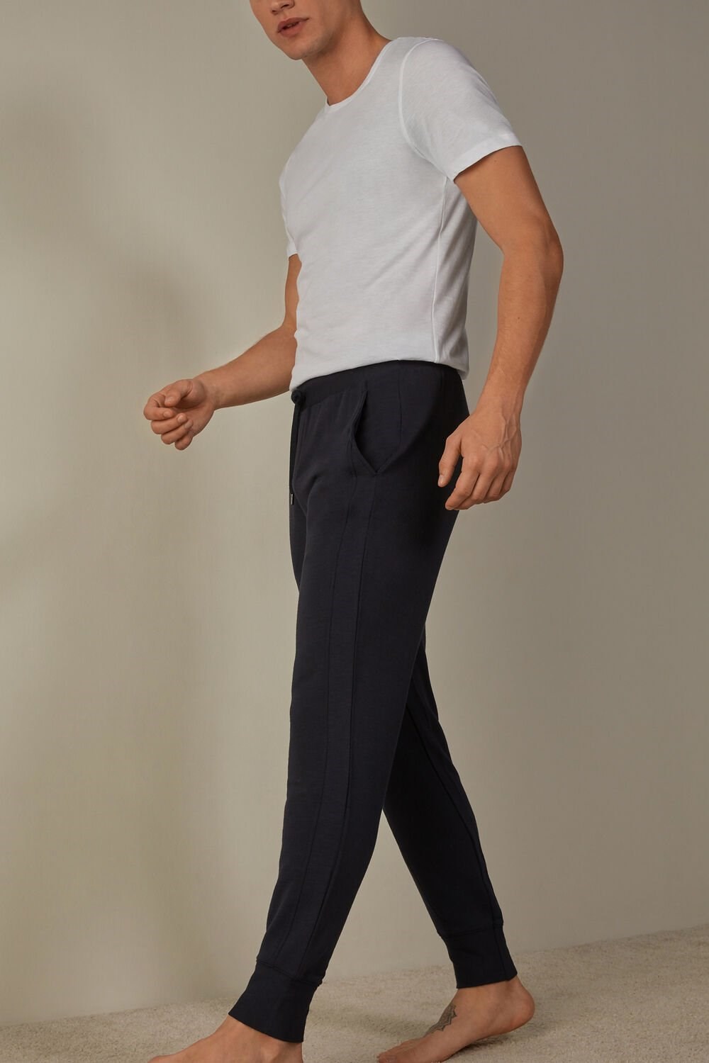 Blue - 800 - Midnight Blue Intimissimi Micromodal Trousers | AOCSY4598