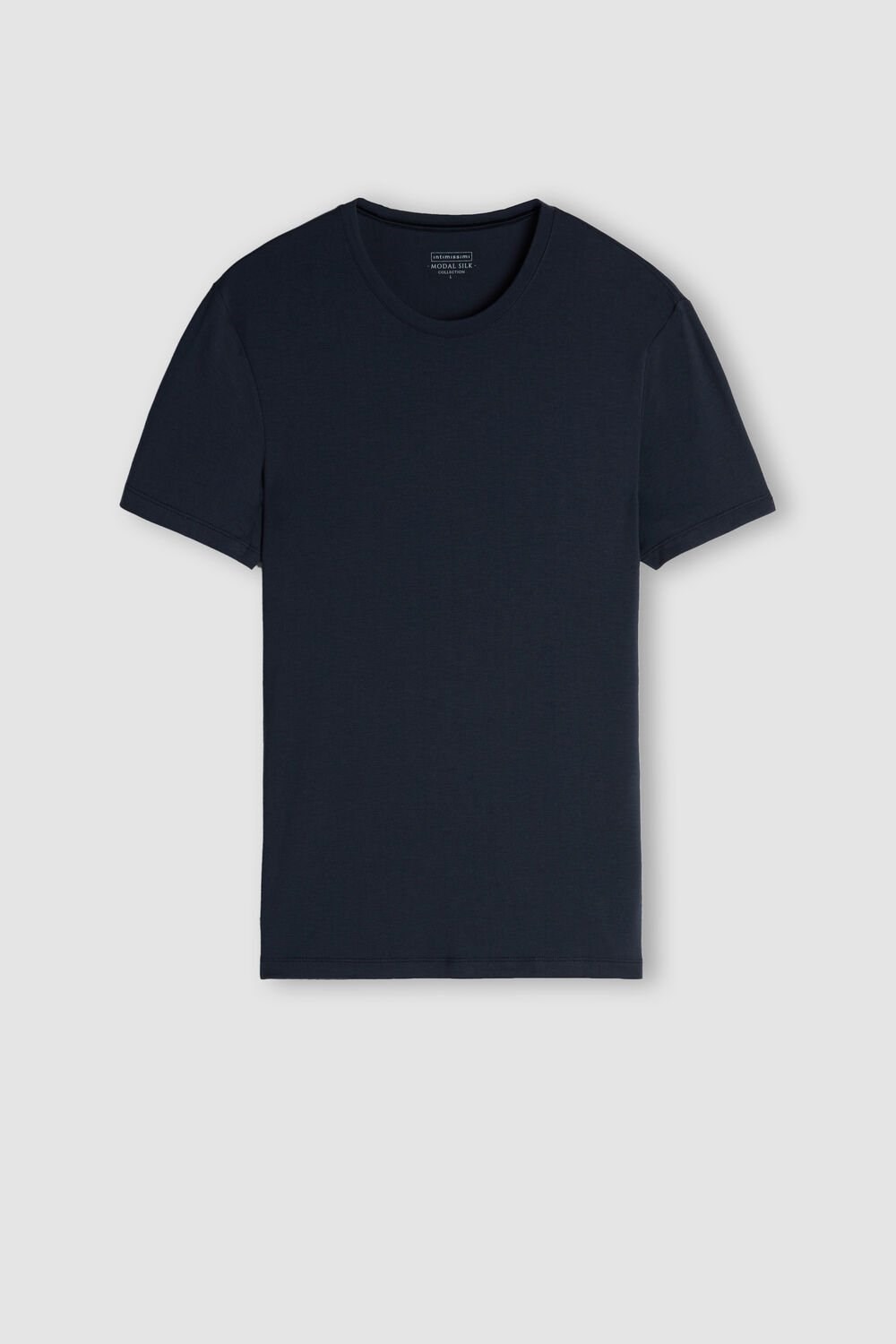 Blue - 800 - Midnight Blue Intimissimi Modal and Silk T-shirt | YBOMZ1532