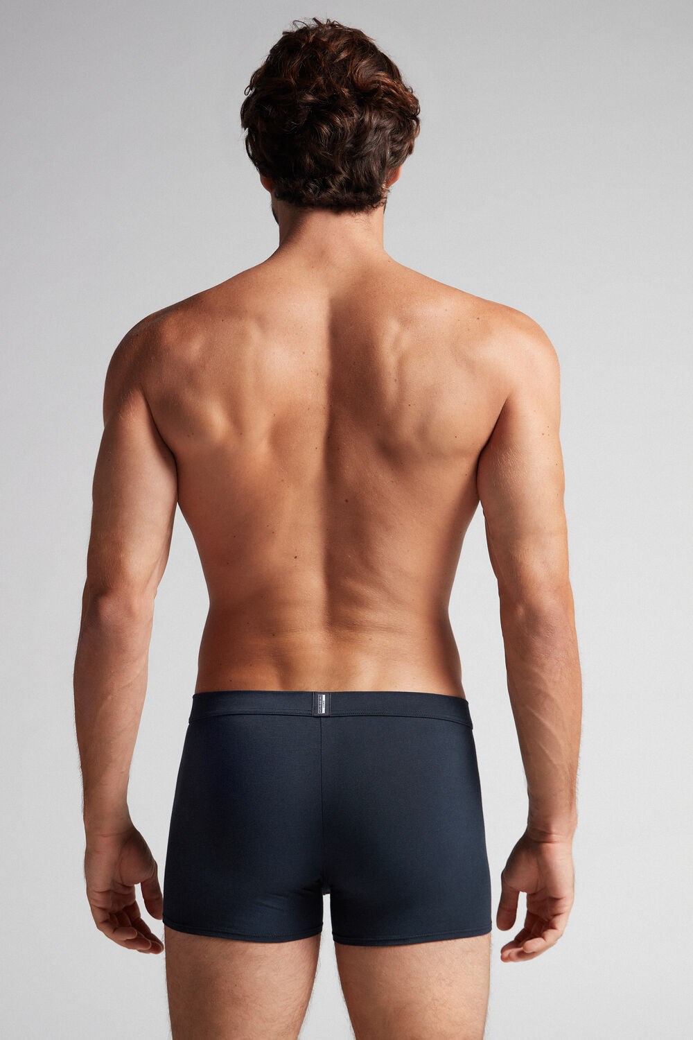 Blue - 800 - Midnight Blue Intimissimi Natural Fresh Supima® Cotton Boxers | EMGZA2746