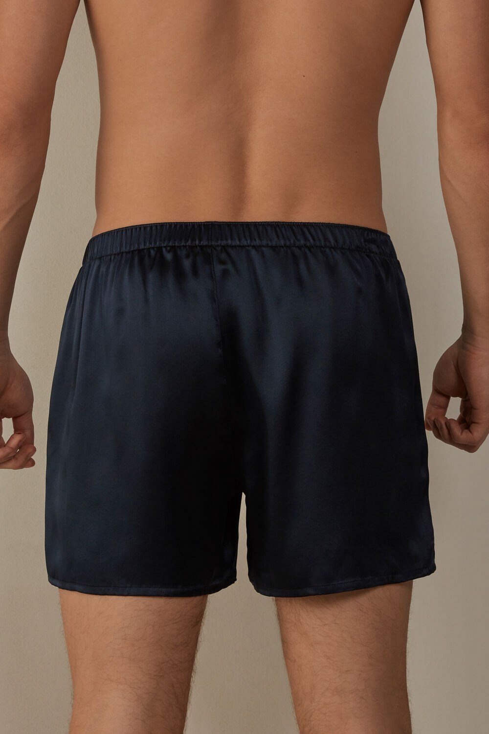 Blue - 800 - Midnight Blue Intimissimi Silk Boxers | DLHYO0923