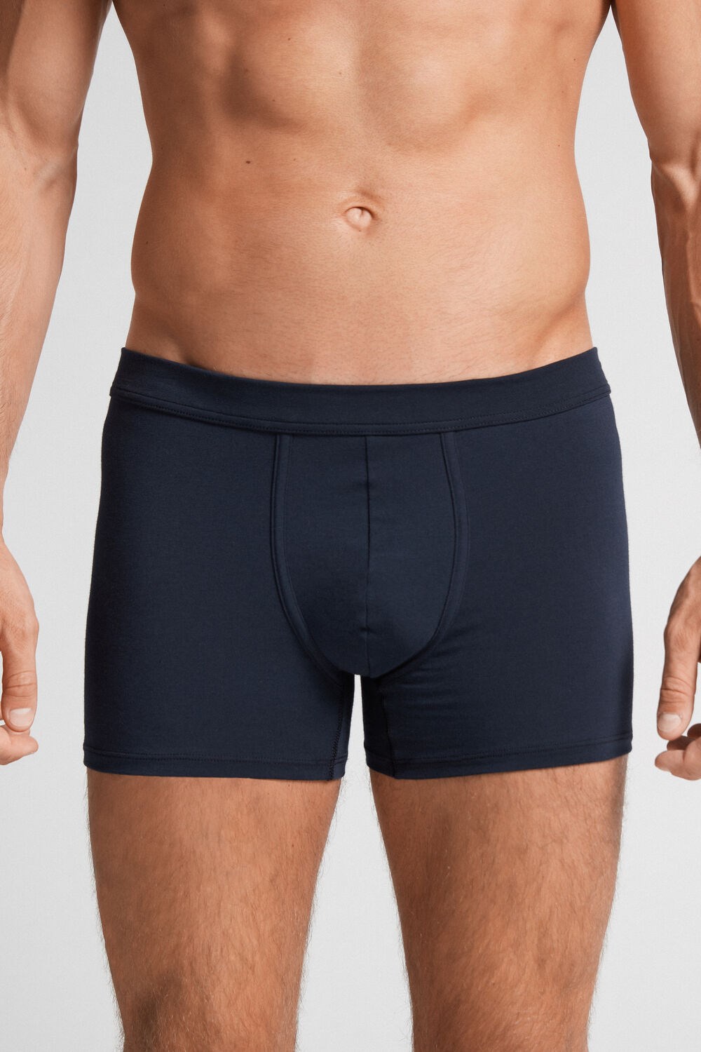 Blue - 800 - Midnight Blue Intimissimi Supima® Cotton Loose Fit Boxers | KZULM0284