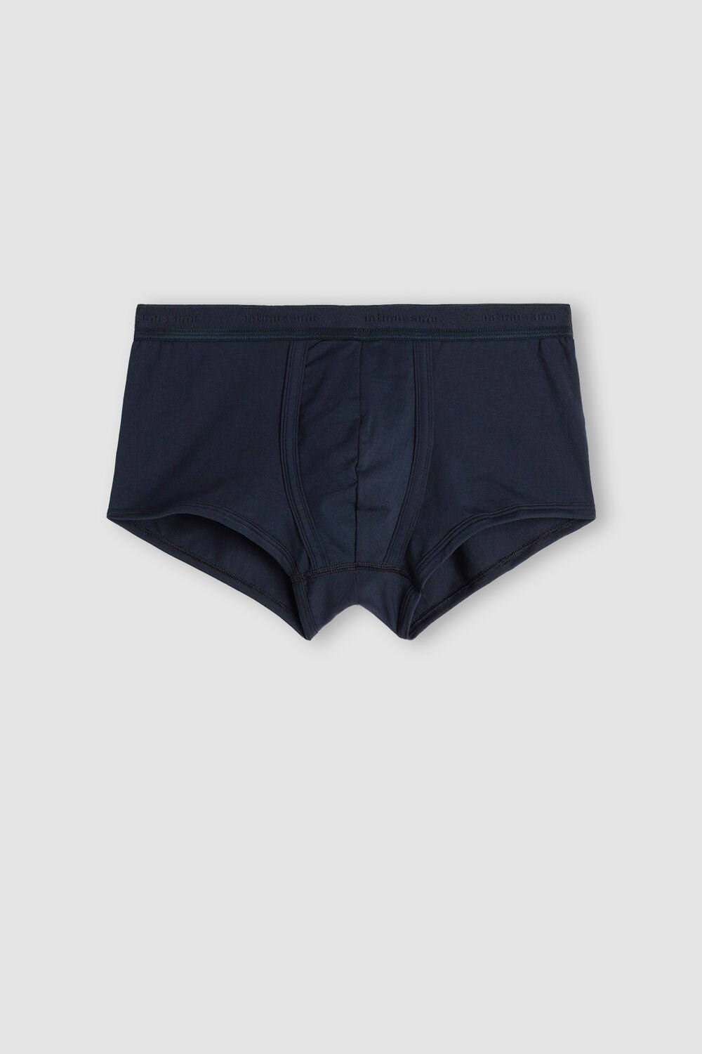 Blue - 800a - Midnight Blue / Midnight Blue Intimissimi Stretch Supima® Cotton Boxer Shorts with Logo Detail | RGVXT0627