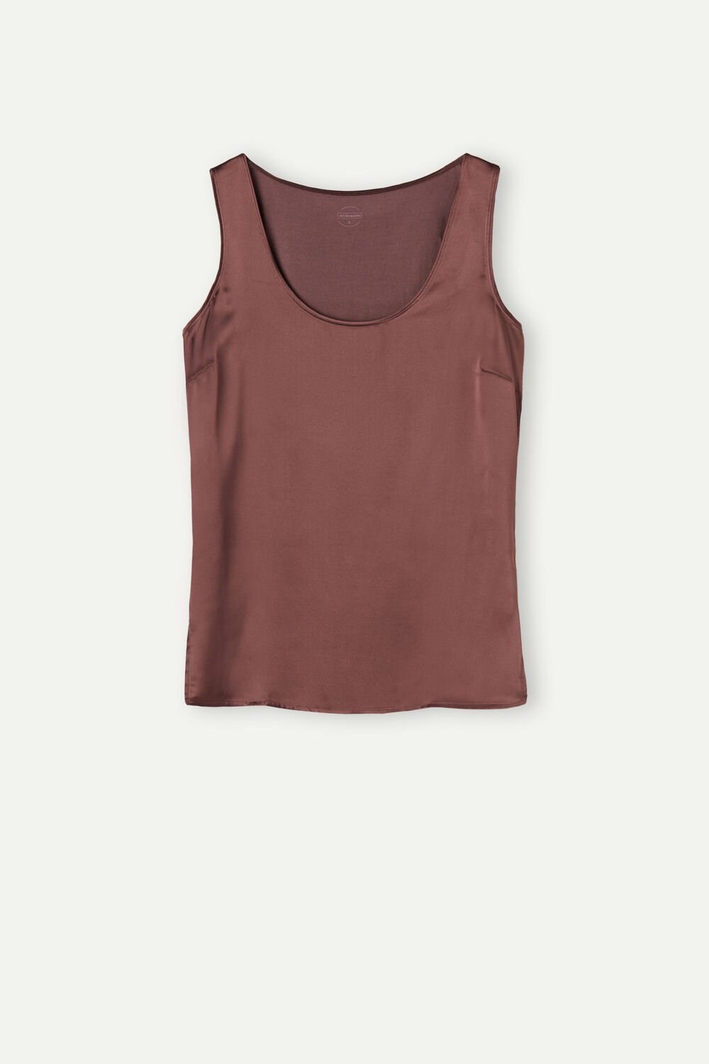 Brown - 002j - Nutmeg Brown Intimissimi Silk and Modal Tank Top | NYTQO2148