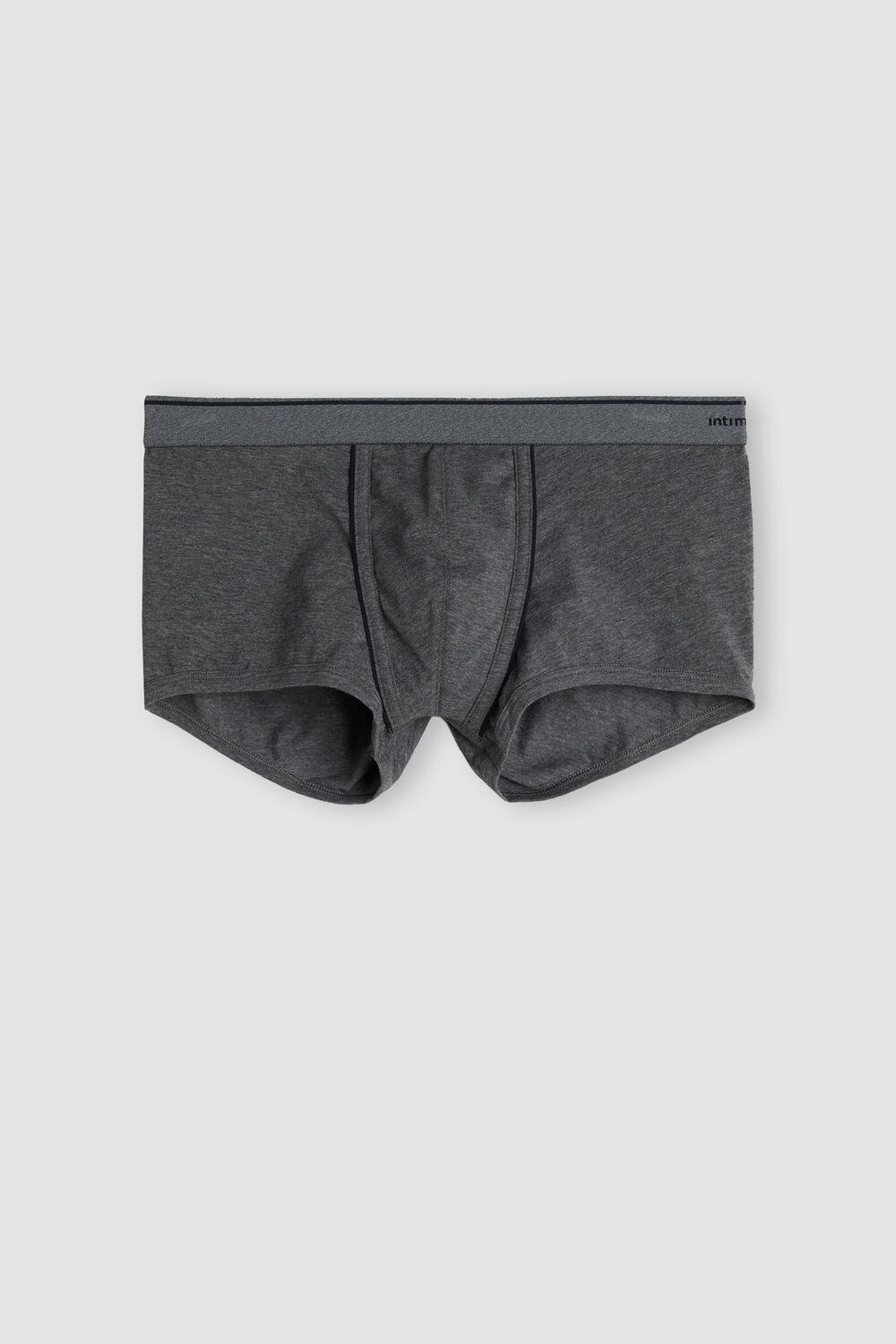 Dark Grey - 080i - Heathered Graphite Grey / Blue Intimissimi Supima® Cotton Boxers | ANGQM0567