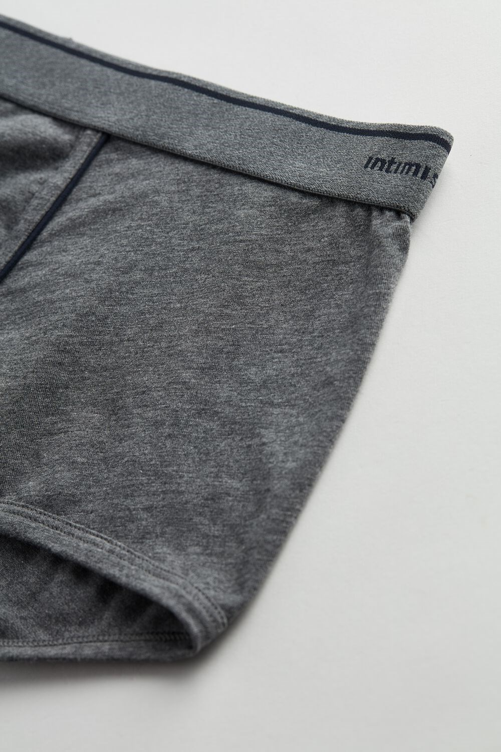 Dark Grey - 080i - Heathered Graphite Grey / Blue Intimissimi Supima® Cotton Boxers | ANGQM0567