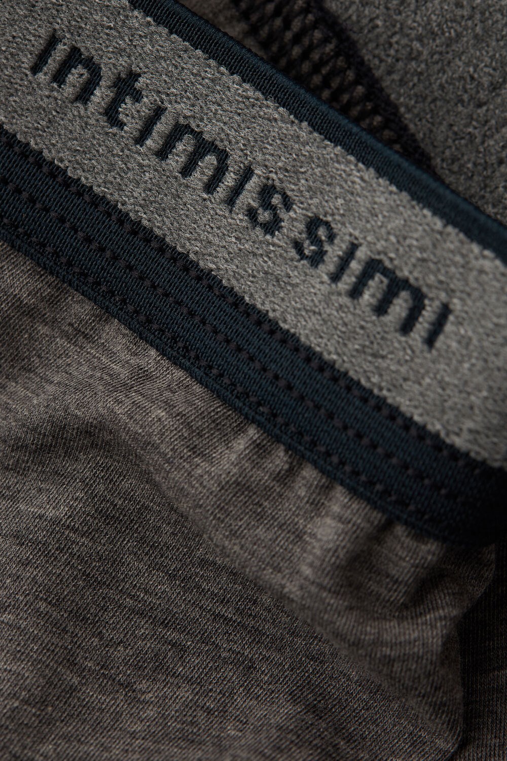 Dark Grey - 080i - Heathered Graphite Grey / Blue Intimissimi Natural Fresh Supima® Cotton Boxers with Logo | BTEYM1703