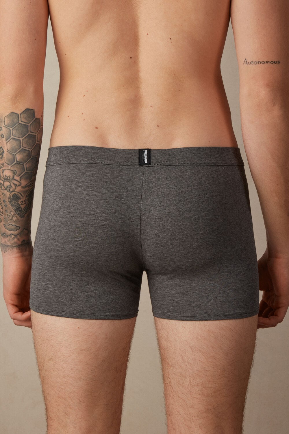 Dark Grey - 5227 - Heathered Graphite Grey Intimissimi Natural Fresh Supima® Cotton Boxers | ONEAS5462