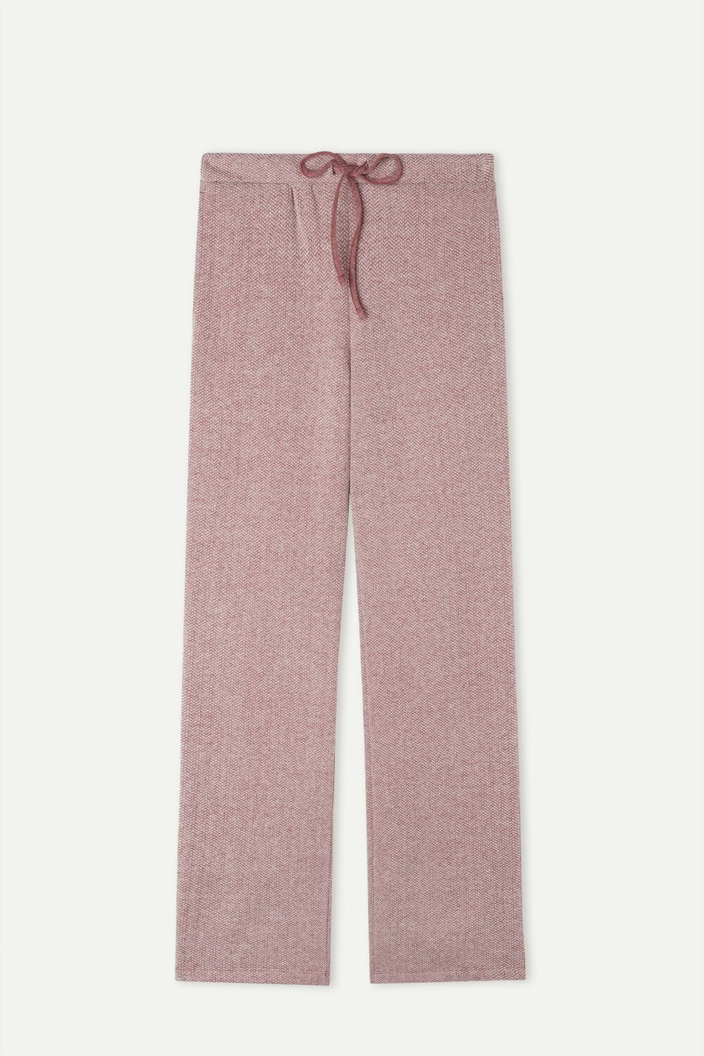 Dark Pink - 159j - Dark Pink Herringbone Intimissimi Winter Candies Full Length Sweatpants | KWZES8904