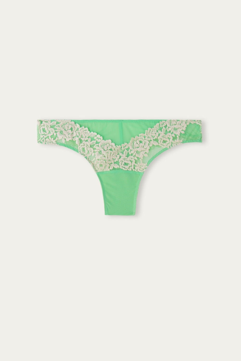 Green - 215j - Apple Mint / Ivory Intimissimi Pretty Flowers Brazilian | JCYQA8730