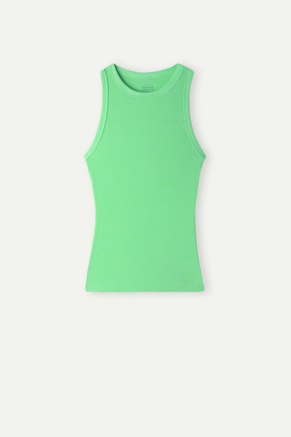 Green - 218j - Apple Mint Intimissimi Ribbed Tank Top in Supima® Cotton | KWITX4938