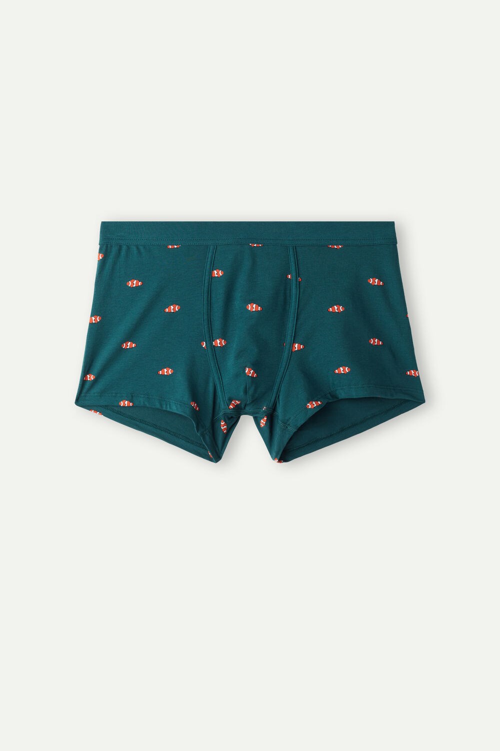 Green - 308j - Dark Green Clownfish Print Intimissimi Clownfish Boxers in Natural Fresh Supima® Cotton | PSDRO4968