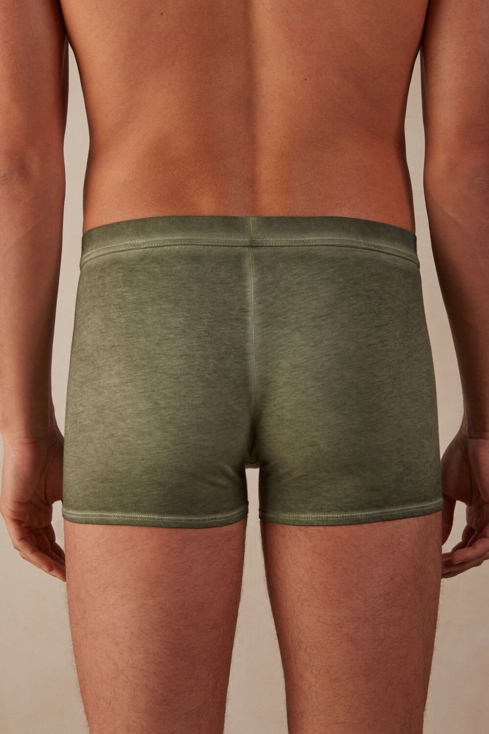 Green - 319j - Oil Green Intimissimi Natural Fresh Supima® Cotton Boxers | SJWFV9405