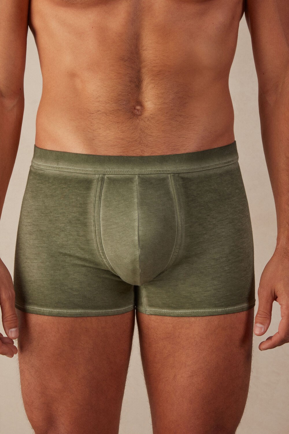 Green - 319j - Oil Green Intimissimi Natural Fresh Supima® Cotton Boxers | SJWFV9405