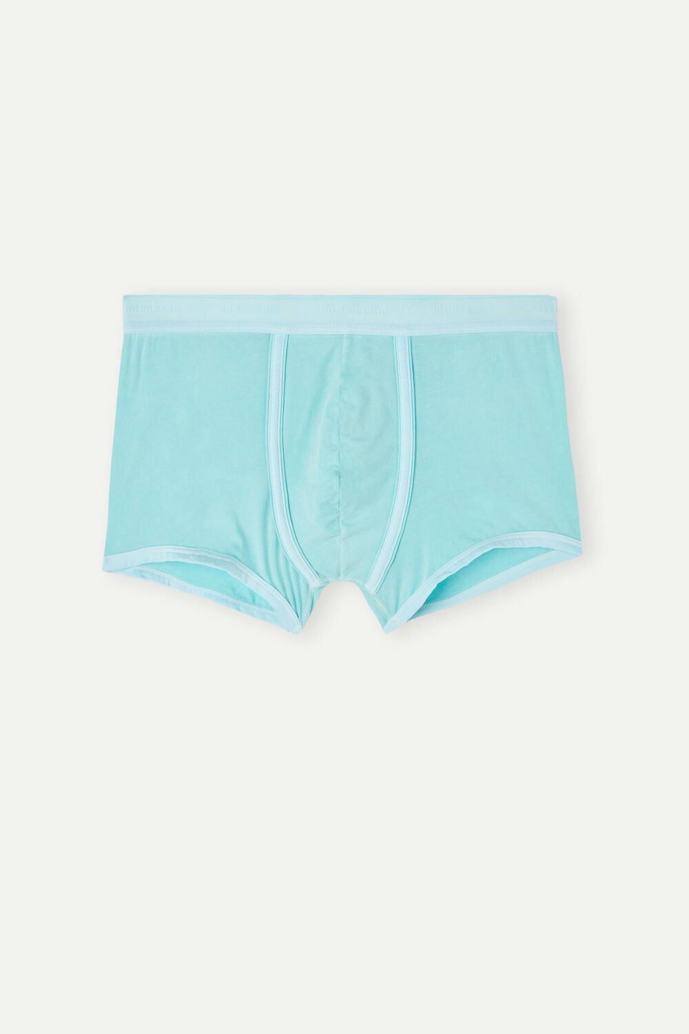 Green - 321j - Aqua Green Intimissimi Natural Fresh Supima® Cotton Boxers with Logo | CRSIL1867