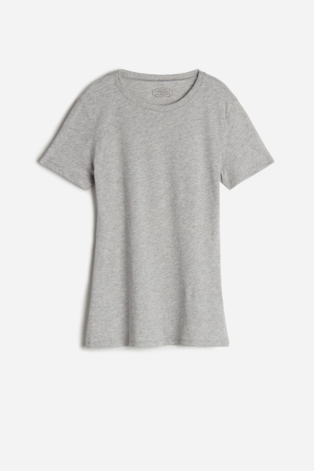 Grey - 031 - Light Heathered Grey Intimissimi Short-Sleeve T-shirt in Ultrafresh Supima® Cotton | DBNPO5740