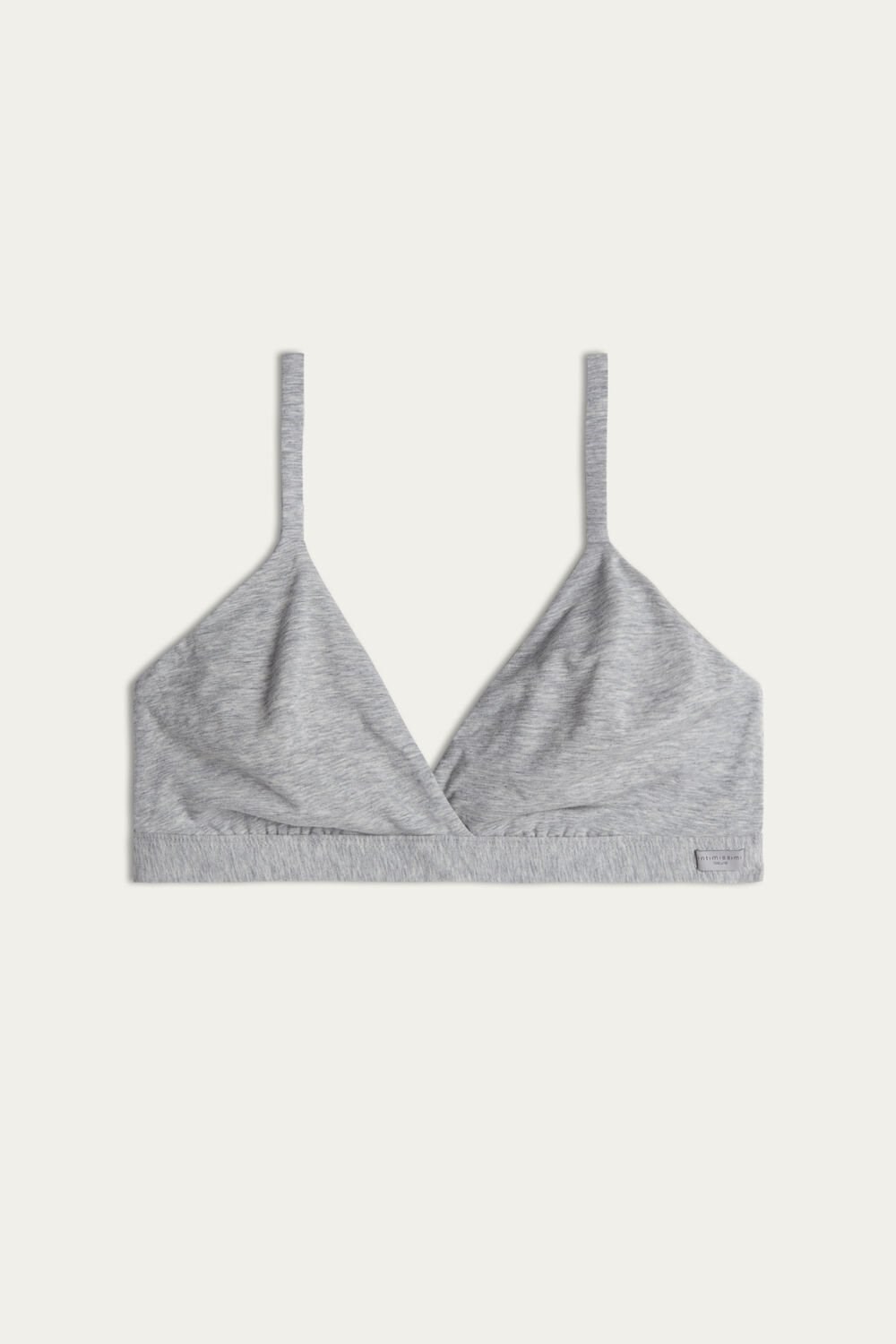 Grey - 031 - Light Heathered Grey Intimissimi Emma Triangle Bra in Natural Cotton | IBUAW8514