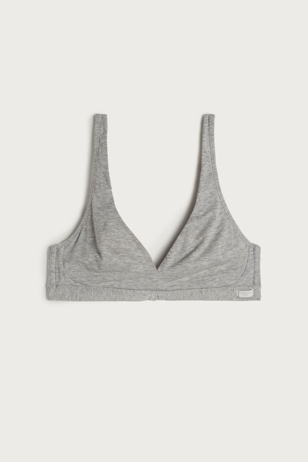 Grey - 031 - Light Heathered Grey Intimissimi Lara Cotton Triangle Bra | RFQIU7523