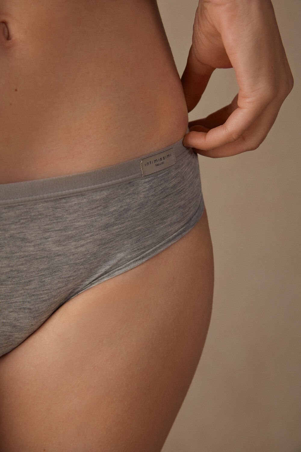 Grey - 031 - Light Heathered Grey Intimissimi Cozy Panties in Cotton | VEUHQ3217