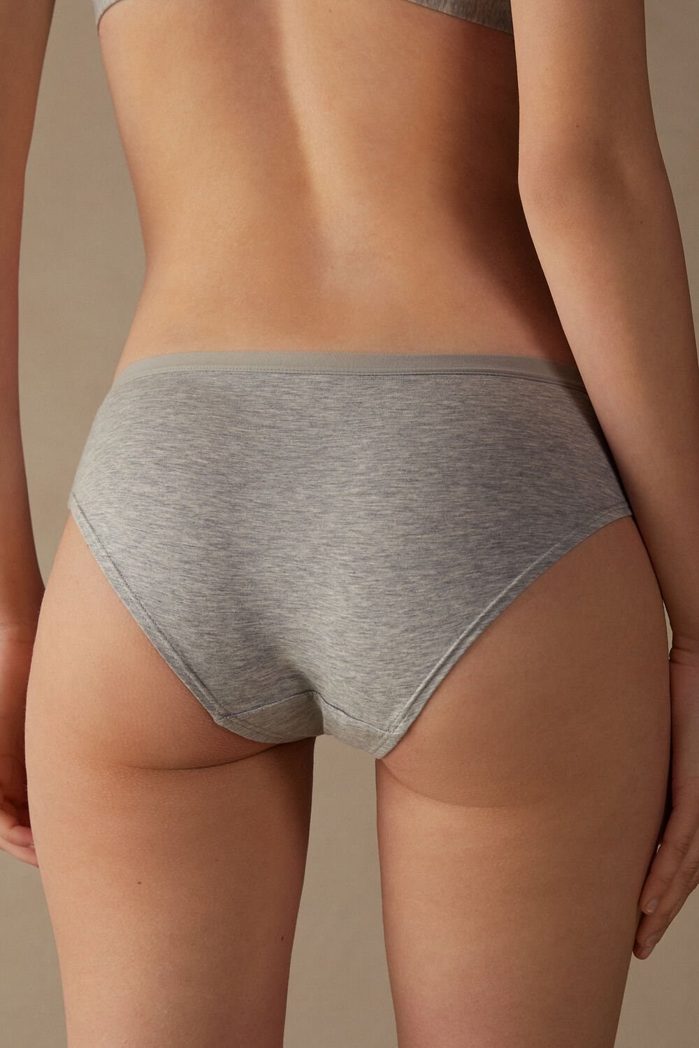 Grey - 031 - Light Heathered Grey Intimissimi Cozy Panties in Cotton | VEUHQ3217