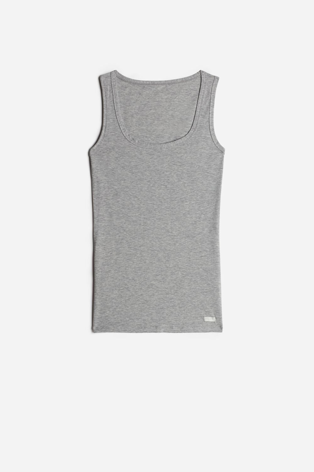 Grey - 031 - Light Heathered Grey Intimissimi Cotton Tank Top | VRCHD7352