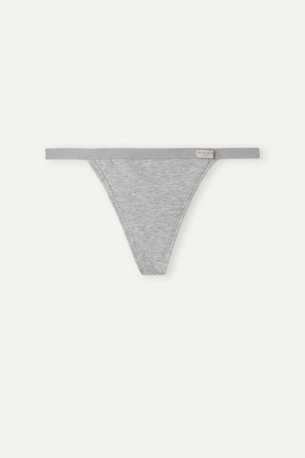 Grey - 031 - Light Heathered Grey Intimissimi String Thong in Cotton | WIVJC9613