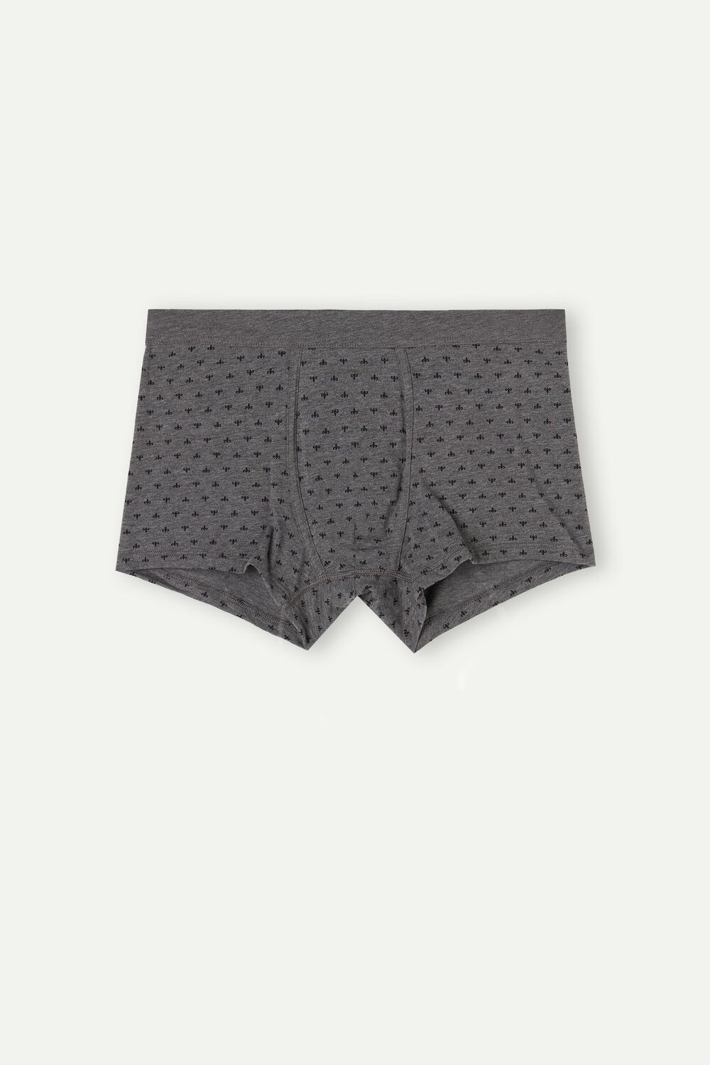 Grey - 068j - Graphite Grey Heather Lily Print Intimissimi Lily Boxers in Stretch Supima® Cotton | CIWFO1064